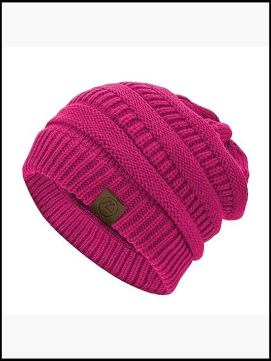 4 Pack Knit Chunky Slouchy Beanies Hats for Women Winter Warm Elastic Acrylic main image 4